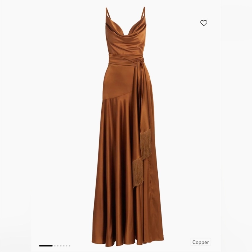 Bronx & Banco Leo Belted Copper Gown